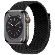 Resim Örgülü Solo Döngü iOS Watch Uyumlu Band 45mm 49mm 44mm 40mm 41mm 42mm Correa Bilezik Black L Size 