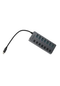 Resim Dark 7 Port USB 3.0 USB Çoklayıcı Type-C HUB (DK-AC-USB371C) 