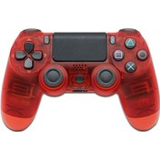 Resim Geeroyoo Ps4 Kablolu Titreşimli Oyun Kontrol Cihazı Sapı Ps4 İçin Çift Çift Şok Şeffaf Kırmızı 