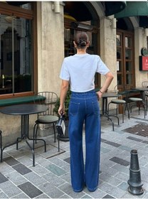 Resim Shevega Kadın Lacivert Bel Lastikli Bol Paça Pantolon Lacivert 