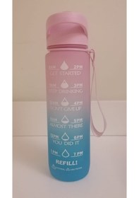 Resim Shop-Set 1000 ML Tritan Motivasyonlu Su Matarası Süzgeçli Pembe- Mavi 