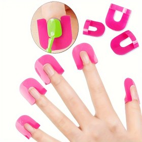 Resim 26 adet/paket Yeniden Kullanılabilir Yumuşak Plastik Oje Kalıpları, Kir Tutmaz Oje Koruma Araçları, Başlangıç Seviyesi Nail Art Araçları 