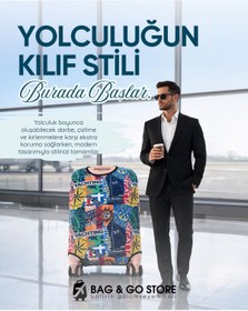 Resim Bag & Go Store Valiz Koruyucu Kılıf Esnek Likralı Bavul Kılıfı Çizilmelere Karşı Koruma 