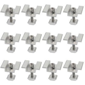 Resim 12x Güneş Paneli Montaj Braketi Kelepçesi Fotovoltaik Destek Güneş Sistemi Aksesuarları - Boyut: 45 Mm - Hy 