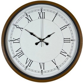 Resim 36 Cm Kahverengi Dekoratif Roma Rakam Duvar Saati Kahverengi Beyaz 