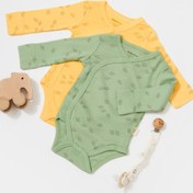 Resim BabyCosy Organik Organic Cotton Kruvaze 2'li Bebek Badi Zıbın 