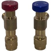 Resim Dashanshop 2 Adet Pirinç Emniyet Valfi Hvac R22 1/4 Kırmızı Mavi Dişli Bağlantı 