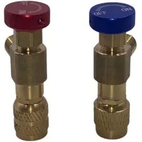 Resim Dashanshop 2 Adet Pirinç Emniyet Valfi Hvac R22 1/4 Kırmızı Mavi Dişli Bağlantı 
