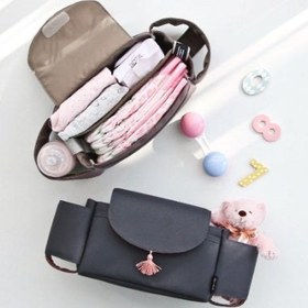 Resim Multifunction Baby Stroller Bag Organizer Maternity Nappy Bag Stroller Accessories Cup wheelchair bag - Grey 