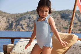 Resim Sand Wave Smocked Swimsuit - Pure Blue / 2-3Y 