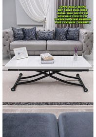 Resim Juppo Üst Tabla Mdf Beyaz Oval Köşe Alt Siyah İçe K 