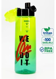 Resim Su Matarası Tritan Geniş Ağız Su Şişesi Grafiti Spor Matarası Suluğu Bpasız 800 Ml Yeşil 0104 