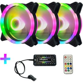 Resim Sones Bilgisayar Cpu Rgb Aydınlatmalı Radyatör 3 Fan + Uzaktan Kumanda 