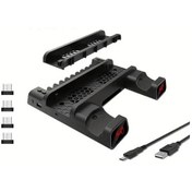 Resim Wangxi Ps4 Slim Pro İçin Siyah Soğutucu Stand Işık Göstergeli Kontrol Şarj İstasyonu Tutma Sapı Şarj Dock Tabanı Disk Yuvası Oyun Kartı 