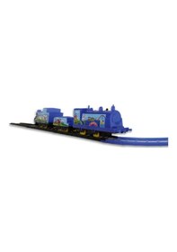 Resim Pilli Raylı Vagonlu Klasik Oyuncak Tren Seti Mavi Renk 3 - 6 Yaş 