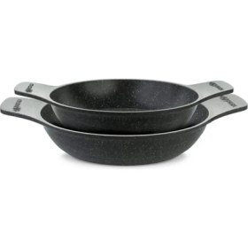 Resim Döküm Güveç Sahan Seti, Kendinden Saplı, 2 Parça, Gri, 20-22CM 