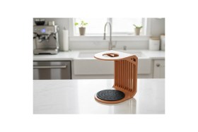 Resim Feyza Design Şık ve Kullanışlı Pedli Kahve Demleme Standı, Pratik Kullanım Sağlar 