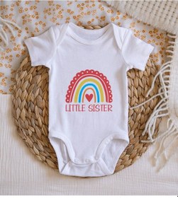 Resim Bitmeyenkartus Bk Kids Little Sister Tasarımlı Bebek Body Zıbın - Model 1 Çok Renkli 