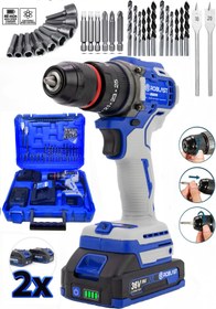 Resim ROBLAST 36V 5Ah Çift Bataryalı Çelik Mandren Profesyonel Darbeli Akülü Vidalama Şarjlı Matkap 