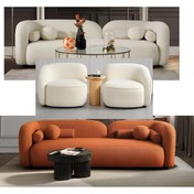 Resim Bilgin Design Luna Koltuk Takımı 3 3 1 1 Açık Bej - Turuncu 