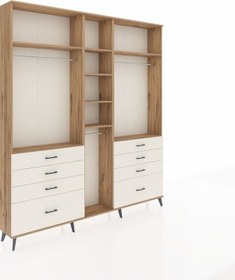 Resim Arges Dolap 8 Raflı 8 Çekmeceli 3 Askılı 220x30x243 Çam-çam/aytaşı Atlas Çam/aytası 