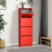 Resim Adore Flat Duo 4 Katlı Ayakkabılık Dolabı - Kırmızı 