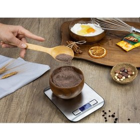 Resim Zln2984 Inox Dijital Mutfak Tartısı 5 Kg Hassas Ölçüm Otomatik Kapanma Pil Dahil Gri - Inox 