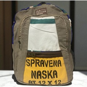 Resim Kaliteli Renkli Vintage Salaş Disayn Günlük Sırt Gezi Okul Seyahat Çantası 28 Cm X 37 Cm Gri 