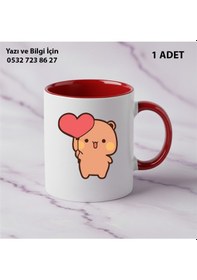 Resim Bubu Dudu Tasarımlı Teklisevgililer Ve Eşlere İsim,yazı Yazılabilir Renkli Kupa Bardak1.kalitebaskı Kırmızı 