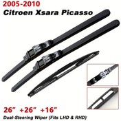 Resim Globalbloom Universal Natural Rubber Wiper Blade Set Mixed Three Pack Citroen Xsara Picasso 2005 2010 26 26 16 Inches 