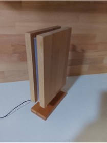 Resim Kayın Masif Ahşap Gece Lambası Ahşap 