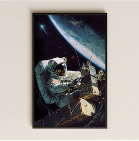 Resim Gerçek Astronot Ve Dünya Manzaralı Pleksi Tablo - Bilim Ve Uzay Tutkunlarına Özel 