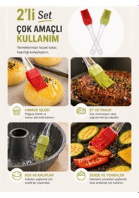 Resim Beylini 2'li Yumurta Fırçası Silikon Yağ Su Hamur Pasta Isıya Dayanıklı Yağlama Ve Soslama Fırçası 