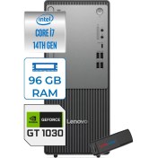 Resim Lenovo Thinkcentre Neo 50T Gen5 Intel Core I7 14700 96GB Ddr5 1tb SSD Freedos Nvidia GT1030 4gb Masaüstü Bilgisayar 103012UAS0GL00F28 + Zetta Flash Bellek 