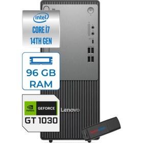 Resim Lenovo Thinkcentre Neo 50T Gen5 Intel Core I7 14700 96GB Ddr5 1tb SSD Freedos Nvidia GT1030 4gb Masaüstü Bilgisayar 103012UAS0GL00F28 + Zetta Flash Bellek 