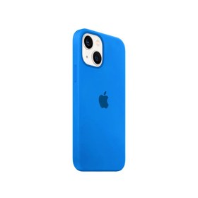 Resim Apple iPhone 13 Lansman Kılıf Logolu Silikon Kılıf Mavi 