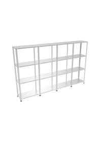 Resim Raf Burada 4 Katlı 4'lü Galvaniz Çelik Raf - Depo, Arşiv, Kiler, Dosya, Market Rafı-43x75 cm-150 cm-1.50 mm 