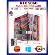 Resim Gameline Pro X3 Ryzen 5 5600 32GB Ram 500GB M.2 Nvme SSD RTX5060 Oyuncu Free Dos Masaüstü Bilgisayar 