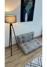 Resim Modern Style Home Kalorifer Önü Yer & Palet Minderi 2'li Takım Açık Gri 