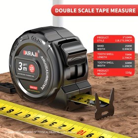 Resim OuDiSi Yüksek Hassasiyetli Geri Çekilebilir Ölçü Bandı - 106.68cm/198.12cm/3.2 metre Seçenekleri, Kolay Okunabilen Çift Ölçek (mm/in), Dayanıklı ABS & Metal Yapı Kilitleme Mekanizması ile, Ahşap İşleri & DIY Projeleri için İdeal 