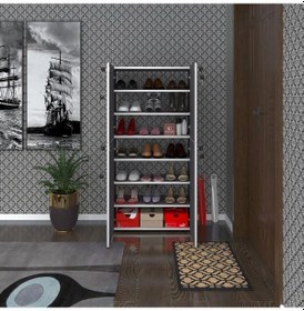 Resim Kenzlife Ayakkabılık Ayakkabı Dolabı Kilitli Gutan Gri 140 70 32 Kapaklı Ofis Dolabı İki Bölme 