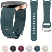 Resim Yaratıcı Papatya Oymalı 20mm Yumuşak Dikişsiz Silikon Akıllı Bant, Galaxy Watch 7/6/5/4/Fe ile Uyumlu Saat Kayışı 