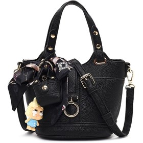 Resim Women's Black Long Strap Mini Shoulder Bag 