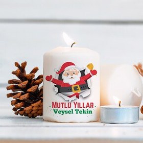 Resim Mutlu Yıllar Noel Baba Mumu 