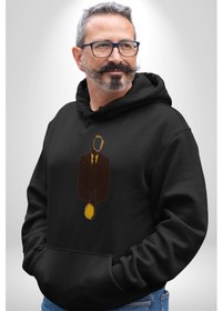 Resim Görünmez İnsan Takım Elbise Kadın Erkek Siyah Kapüşonlu Sweatshirt Hoodie Siyah 