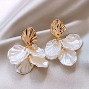 Resim Rhinestone Süsleme ile Elegant Çiçek Petal Tasarım Damla & Sallantı Küpeler, Kaplama Yok, 925 Gümüş İğne, Parti ve Tatil için - 1 Çift 