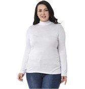 Resim Büyük Beden Yarım Balıkçı Uzun Kollu Viskon Beyaz Body-beyaz Beyaz 