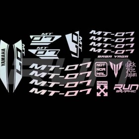 Resim Yamaha mt 07 Uyumlu Hologram Sticker Set Jant Içi Yazılı 