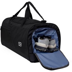 Resim Solo Bag Ayakkabı Gözlü Termoslu Büyük Boy Unisex Siyah Spor Fitness Ve Seyahat Çantası 