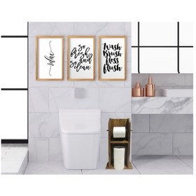 Resim Bk Home Doğal Masif Ahşap Tuvalet Kağıtlığı Ve Dekoratif 3’Lü Ret (551051759) 
